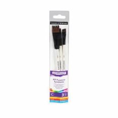 Daler-Rowney Graduate - Pack de 3 pinceaux synthétiques - peigne plat, peigne Filbert, peigne d'angle - taille : 6, 3/8, 3/4