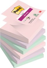 Post-it - 6 Blocs Z-Notes Super Sticky Soulful - couleurs assorties - 76 x 76 mm