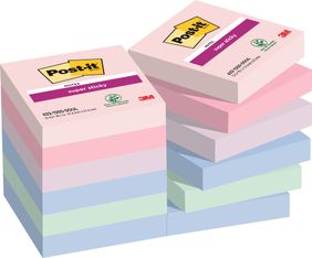 Post-it - 12 Blocs notes Super Sticky Soulful  - couleurs assorties - 47,6 x 47,6 mm