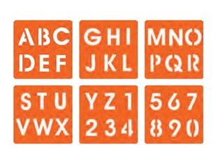 Graine Creative - lot de 6 pochoirs - lettres majuscules, chiffres
