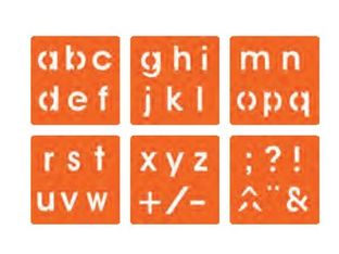 Graine Creative - lot de 6 pochoirs - lettres minuscules, ponctuation