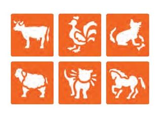 Graine Creative - lot de 6 pochoirs - animaux de la ferme