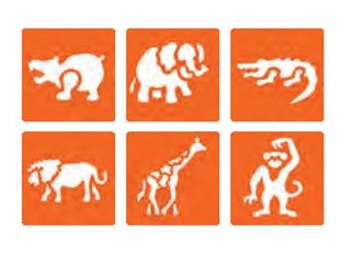 Graine Creative - lot de 6 pochoirs - animaux sauvages