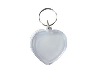 Graine Creative - lot de 6 porte-clefs transparents - cœur