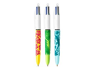 BIC 4 Couleurs Velours - 3 Stylos à bille 4 couleurs