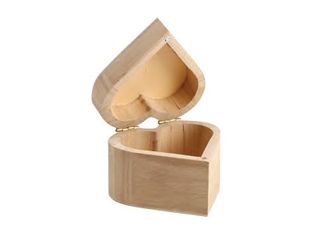 Graine Creative - boîte de rangement en bois forme cœur - 90x87x60mm