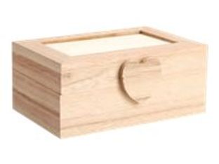 Graine Creative - boîte de rangement en bois rectangulaire avec motif cœur - 120x50x80mm