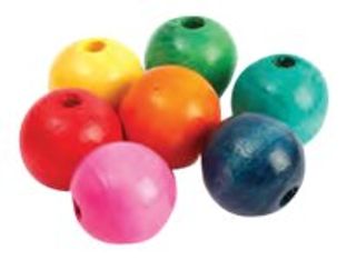 Graine Creative - sachet de 25 perles en bois coloris assortis - diam 25mm - trou 6mm