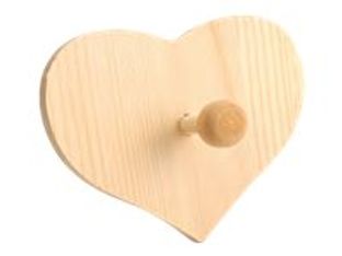 Graine Creative - patère en bois - cœur - 15 x 12 x 5 cm