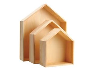 Graine Creative - 3 étagères maison en bois