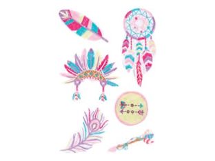 Graine Creative - lot de 6 patchs textiles thermocollants motif etnique