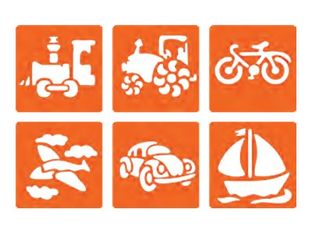 Graine Creative - lot de 6 pochoirs - transport