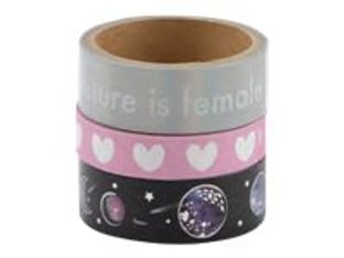 Graine Creative - set de bande adhésive de décoration - 3 pièces - future is female