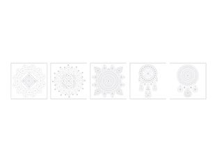 Graine Creative Slow & Art - lot de 5 cartes à décorer - mandala  blanc