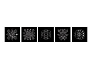 Graine Creative Slow & Art - lot de 5 cartes à décorer - mandala  noir