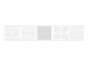 Graine Creative Slow & Art - lot de 5 cartes à décorer - graphique  blanc