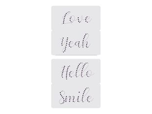 Graine Creative SLOW & ART - 4 gabarits d'écriture - amour, hello, smile, yeah - 15 x 15 cm