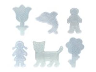 PERLOU N°1 - lot de 6 plaques à picots pour perle à repasser - assortis 