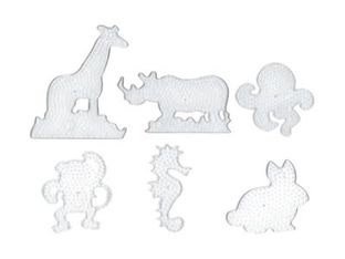 PERLOU N°3 - lot de 6 plaques à picots pour perle à repasser - assortis 