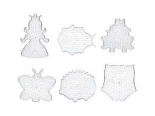 PERLOU N°4 - lot de 6 plaques à picots pour perle à repasser - assortis 