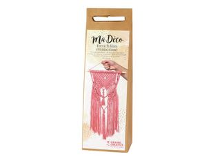 Graine Creative Ma Déco - kit macramé suspension tourillon - 30 x 50 cm - rose