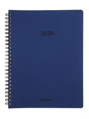 Agenda à spirale Calvi Timing Recyclé - 1 semaine sur 2 pages - 17 x 22 cm - bleu - Brepols