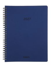 Agenda à spirale Calvi Timing Recyclé - 1 semaine sur 2 pages - 17 x 22 cm - bleu - Brepols