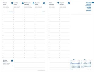 Agenda Equology President avec répertoire - 1 semaine sur 2 pages - 21 x 27 cm - bleu - Quo Vadis