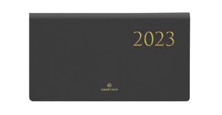 Agenda de poche à l'italienne Kiev - 1 semaine sur 2 pages - 9,5 x 17,5 cm - gris - Oberthur