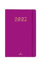 Agenda à élastique Cachemire - 1 semaine sur 2 pages - 10 x 15 cm - violet - Oberthur