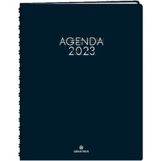 Agenda Portland - 1 semaine sur 2 pages - 22 x 30,7 cm - bleu marine - Oberthur