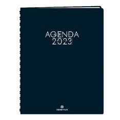Agenda Portland - 1 semaine sur 2 pages - 22 x 28 cm - bleu marine - Oberthur