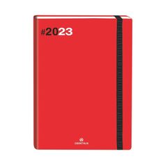 Agenda à élastique Flex - 1 semaine sur 2 pages - 22 x 28 cm - rouge - Oberthur