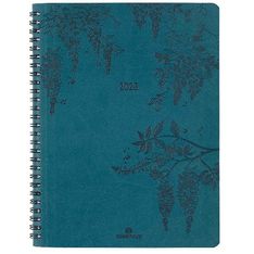 Agenda Primrose - 1 semaine sur 2 pages - 22 x 28 cm - bleu vert - Oberthur