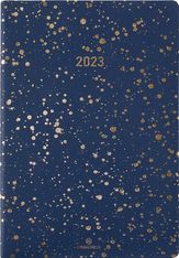 Agenda Céleste - 1 semaine sur 2 pages - 17 x 24,5 cm - bleu marine - Oberthur