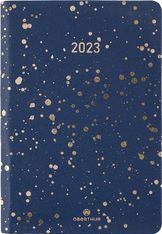 Agenda Céleste - 1 semaine sur 2 pages - 10 x 15 cm - bleu marine - Oberthur
