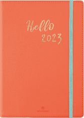 My Hello Agenda - 1 semaine sur 2 pages - A5 - corail - Oberthur