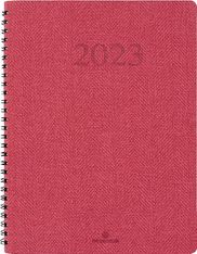 Agenda wire'o Glasgow - 1 semaine sur 2 pages - 22 x 28 cm - rouge - Oberthur