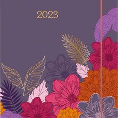 Agenda Giverny - 1 semaine sur 2 pages - 16,5 x 16,5 cm - violet - Oberthur