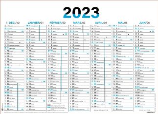 Oberthur Fluo - Calendrier 7 mois par face - 21 x 26,5 cm - bleu