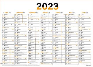 Oberthur Fluo - Calendrier 7 mois par face - 21 x 26,5 cm - orange