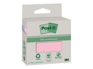Post-it - 2 Blocs-notes recyclées - 76 x 76 mm - couleurs assorties - 200 feuilles (2 x 100)