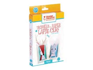 Graine Creative - kit de travaux créatifs - trophéees en papier - lapin et cerf