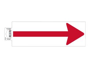 Exacompta - Panneau de signalisation adhésif au sol - Flèche rouge - 300 x 100 mm