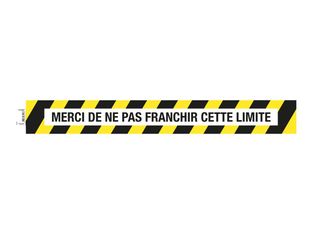 Exacompta - Panneau de signalisation adhésif au sol - Merci de ne pas franchir cette limite - 800 x 100 mm - noir/jaune