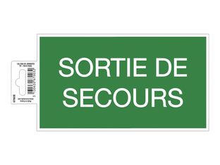 Exacompta - Panneau de signalisation adhésif - Sortie de secours - 200 x 110 mm - vert