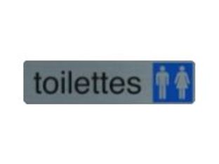 Exacompta - Pictogramme - Toilettes dame - 44 x 165 mm - aluminium brossé