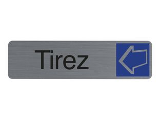 Exacompta - Plaque de signalisation Tirez - 165 x 44 mm - aluminium brossé