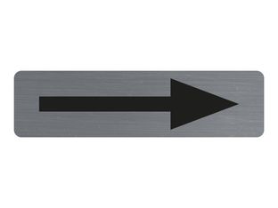 Exacompta - Plaque adhésive Flèche - 16,5 x 4,4 cm - aluminium - gris - noir