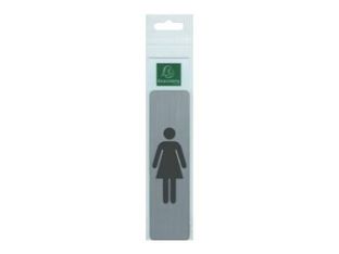 Exacompta - Plaque de signalisation Dame - 165 x 44 mm - aluminium brossé